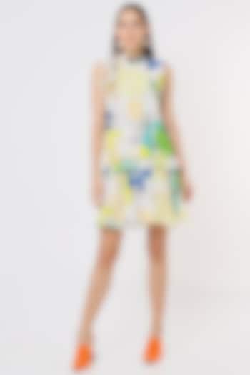 Off- White Crepe Mini Summer Dress by Ankur J at Pernia's Pop Up Shop