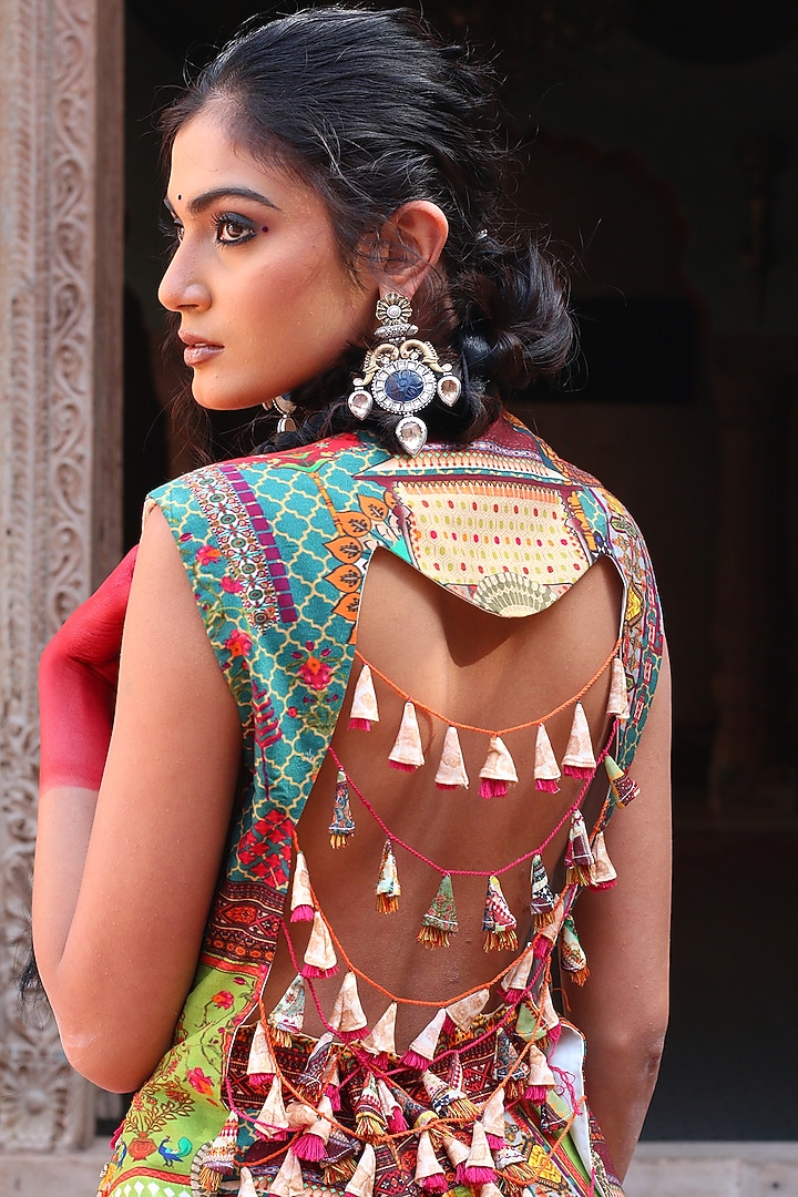 Multi-Colored Cotton Silk Hand Embroidered Gharara Set by Ankur J at Pernia's Pop Up Shop