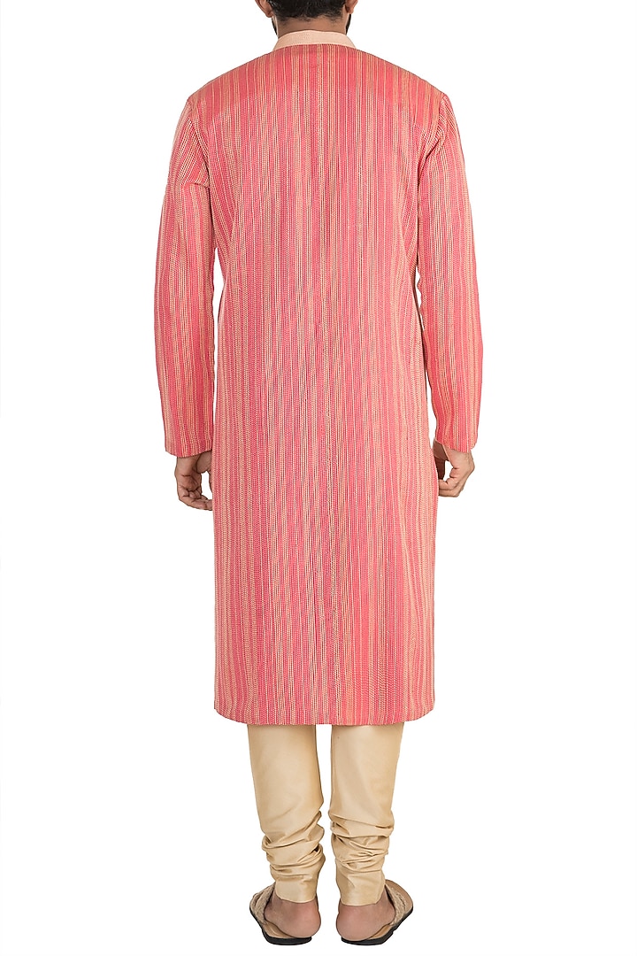 Red & Yellow Kurta Set by Anuj Madaan at Pernia's Pop Up Shop