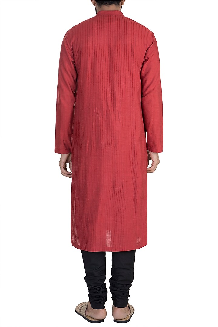 Red Anchor Dori Stripes Kurta Set by Anuj Madaan at Pernia's Pop Up Shop