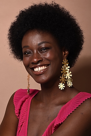 Gold Plated Handcrfated Dangler Earrings by Anatina