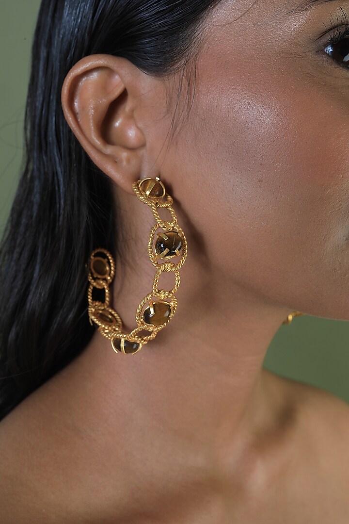 Gold Plated Hoop Earrings by Anatina at Pernia's Pop Up Shop