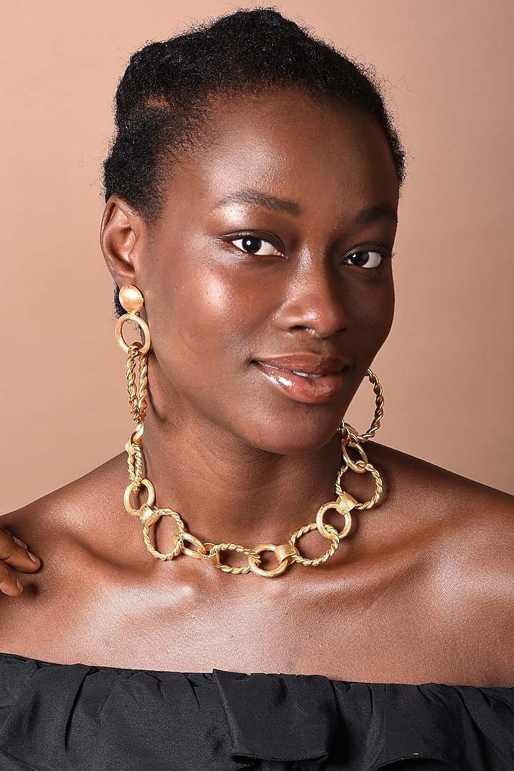 Gold Plated Handcrafted Ring Choker Necklace by Anatina at Pernia's Pop Up Shop