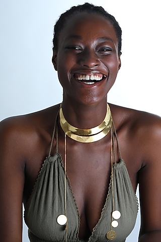 Gold Plated Choker Necklace by Anatina