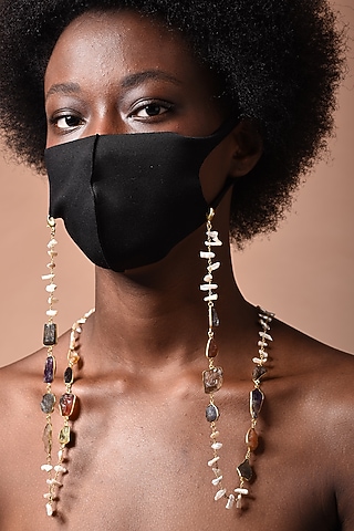 Gold Plated Gemstone Mask Chain by Anatina