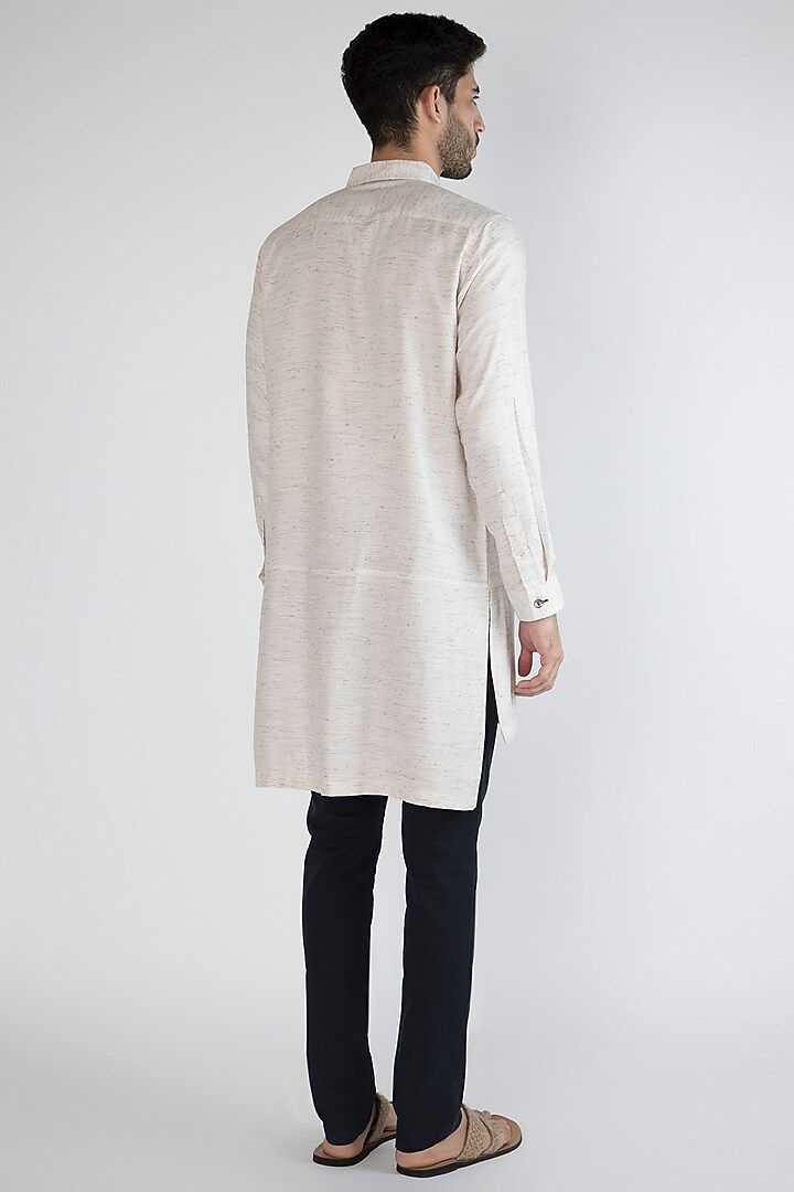 Grey Hand Painted Party Wear Shirt by Ananke at Pernia's Pop Up Shop