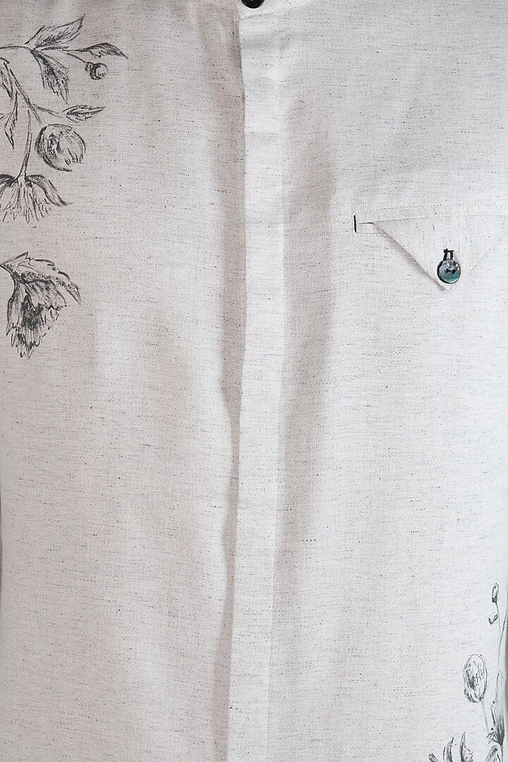 Grey Hand Painted Layered Party Wear Shirt by Ananke at Pernia's Pop Up Shop