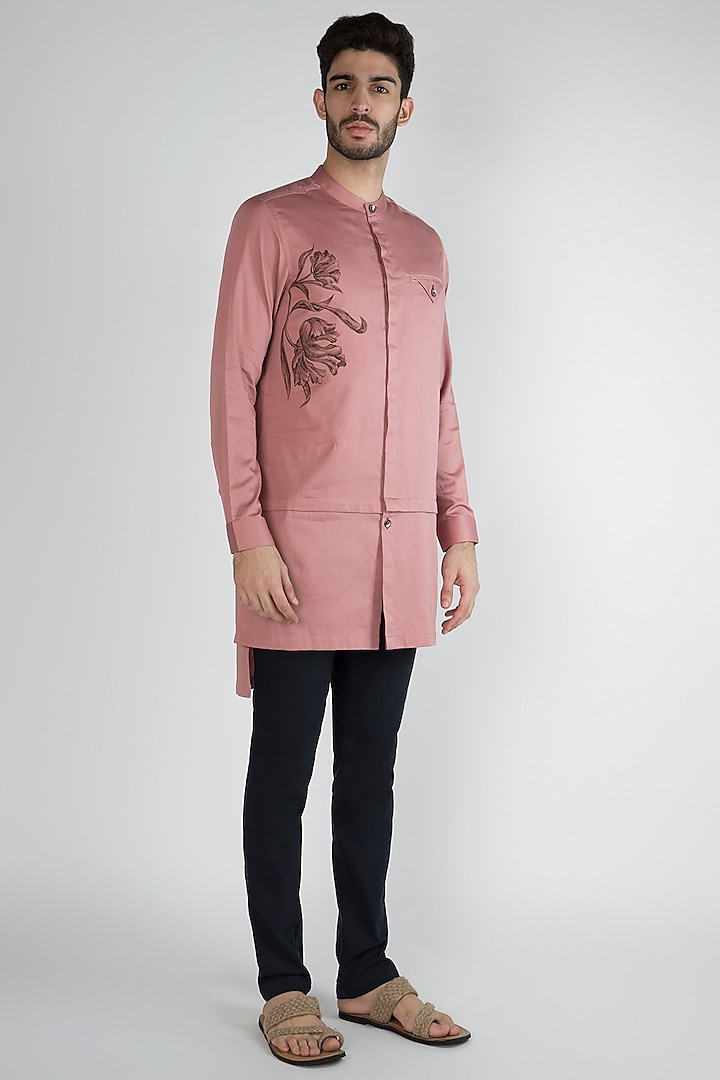 Dusty Pink Hand Painted Shirt by Ananke