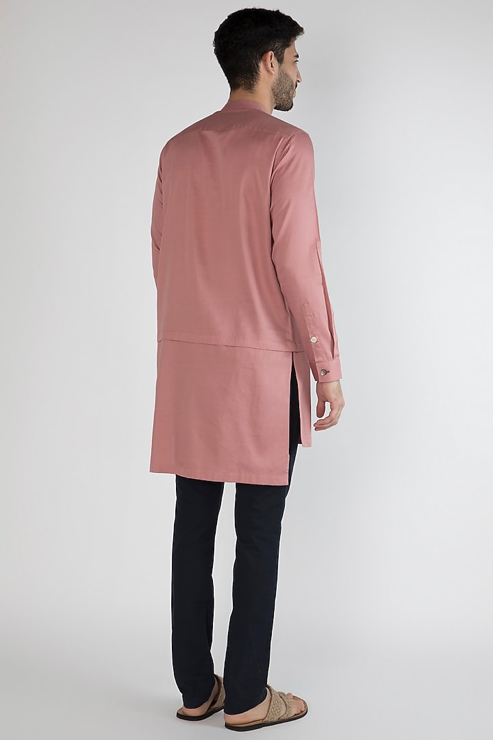 Dusty Pink Hand Painted Party Wear Shirt by Ananke at Pernia's Pop Up Shop