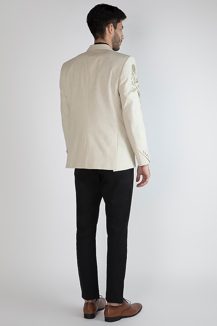 Off White Hand Painted Blazer by Ananke at Pernia's Pop Up Shop