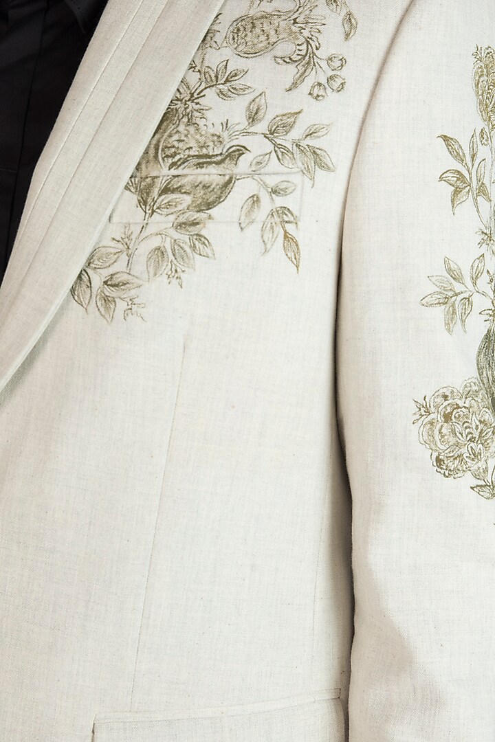 Off White Hand Painted Blazer by Ananke at Pernia's Pop Up Shop