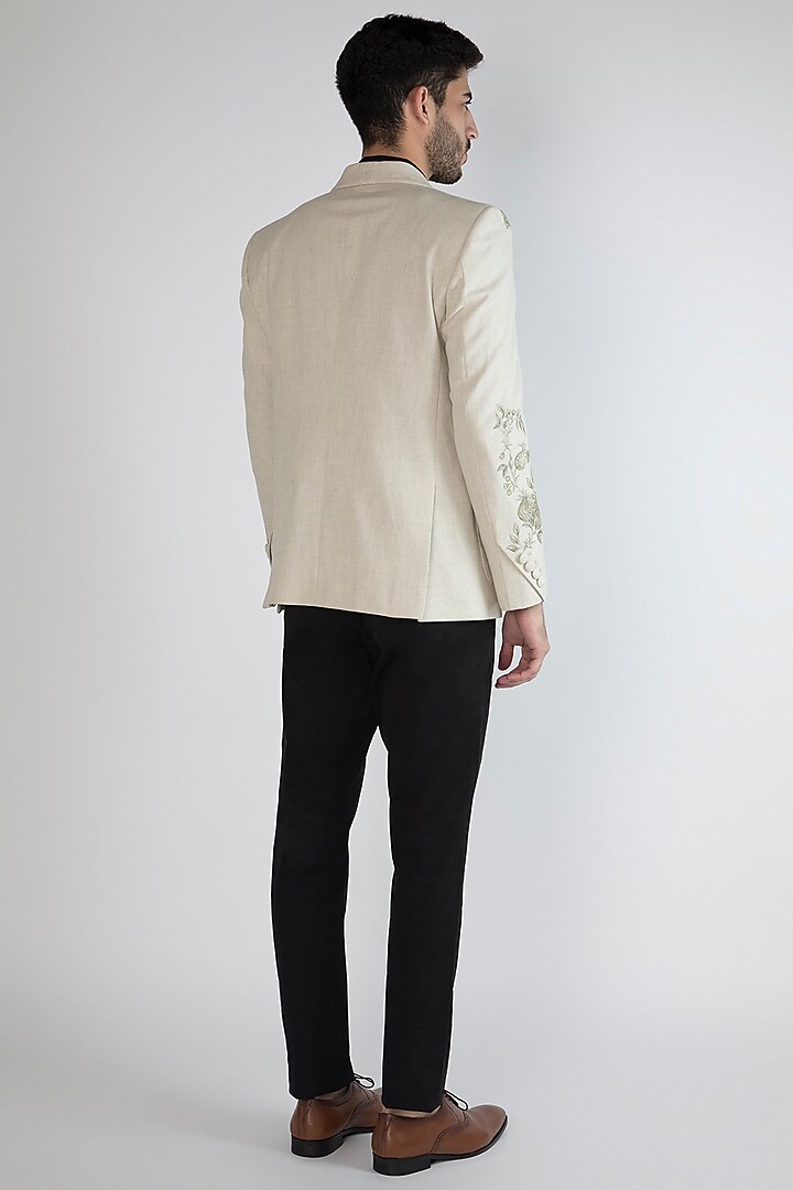 Off White Pomegranate Hand Painted Blazer by Ananke at Pernia's Pop Up Shop
