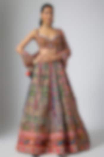 Multi-Colored Silk Zardosi Embroidered Bridal Lehenga Set by ANNU'S CREATION at Pernia's Pop Up Shop