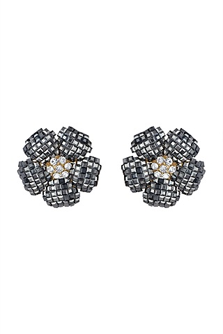 Gold Plated Mother Of Pearl Earrings by Anaqa