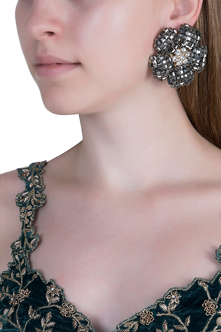 Gold Plated Mother Of Pearl Earrings by Anaqa at Pernia's Pop Up Shop