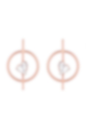 Rose Gold Plated Uncut Cubic Zirconia Earrings by Anaqa at Pernia's Pop Up Shop