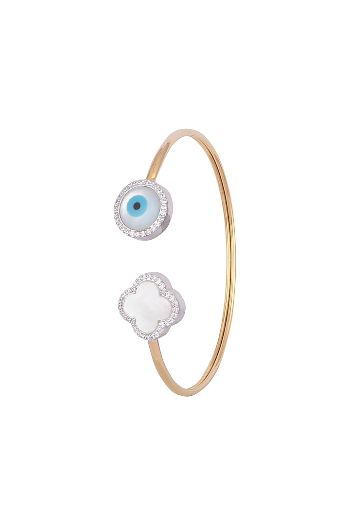 Rose Gold Plated Mother Of Pearl Evil Eye bracelet by Anaqa at Pernia's Pop Up Shop