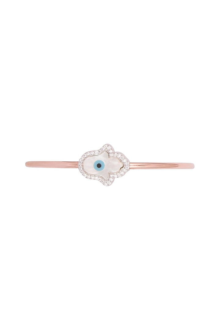 Rose Gold Plated Cubic Zirconia & Evil Eye Bracelet by Anaqa