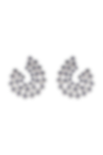 White Finish Semi-Precious Sapphire Earrings by Anaqa