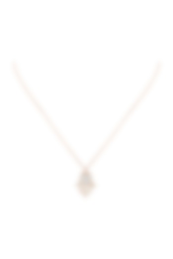Gold Plated White Cubic Zirconia Chain Necklace by Anaqa