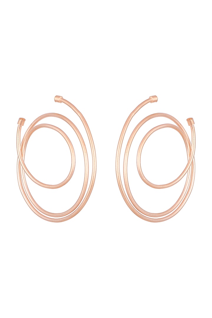 Rose Gold Plated Hoop Earrings by Anaqa