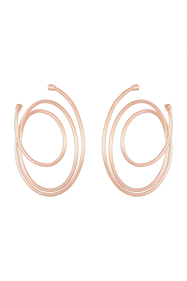 Rose Gold Plated Hoop Earrings by Anaqa at Pernia's Pop Up Shop