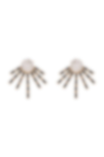 Gold Plated Cubic Zirconia Earrings by Anaqa