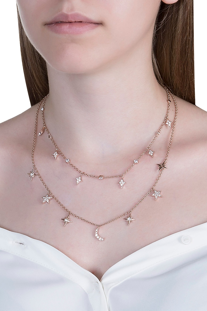 Rose Gold Plated Cubic Zirconia Chain Necklace by Anaqa at Pernia's Pop Up Shop