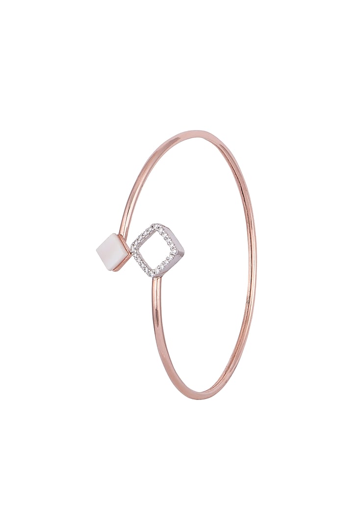 Rose Gold Plated Cubic Zirconia Bracelet by Anaqa