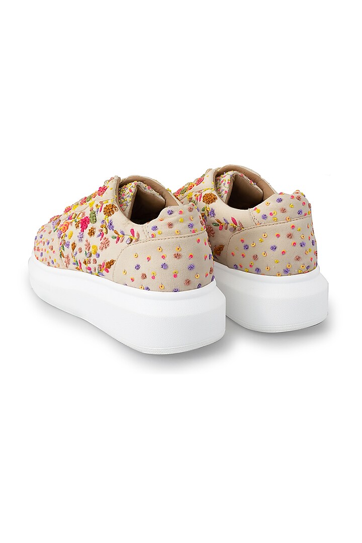 Multi-Colored Organza & Dutch Satin Embroidered Shoes by Anaar at Pernia's Pop Up Shop