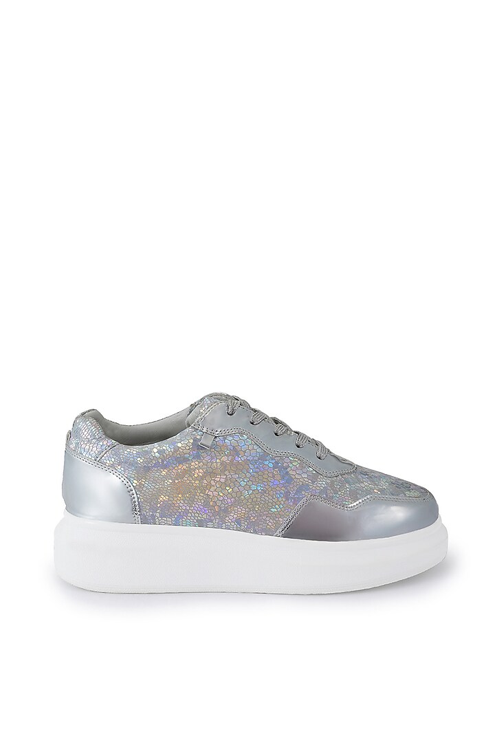 Silver Organza & Dutch Satin Shoes by Anaar at Pernia's Pop Up Shop