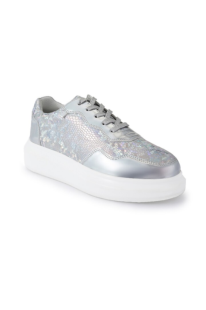 Silver Organza & Dutch Satin Shoes by Anaar at Pernia's Pop Up Shop