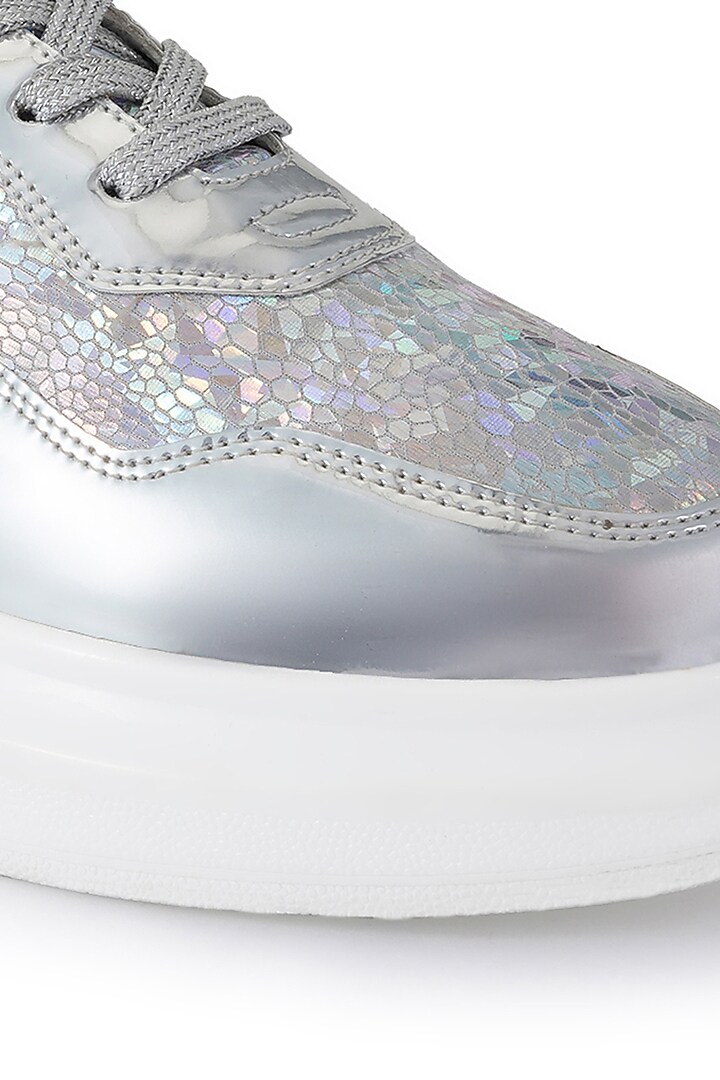 Silver Organza & Dutch Satin Shoes by Anaar at Pernia's Pop Up Shop
