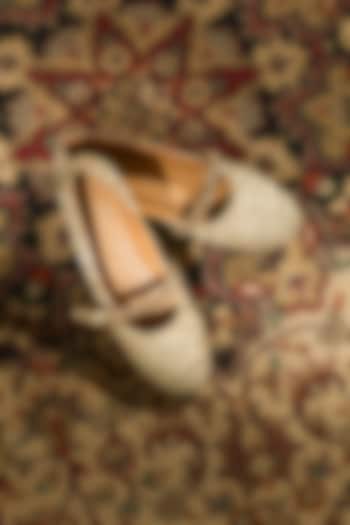 Gold Lace Ballerina Flats by Anaar at Pernia's Pop Up Shop