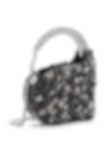 Black & White Swarovski Stone Embellished Clutch by Anaar at Pernia's Pop Up Shop