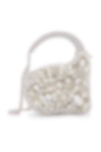 Ivory Pearl & Stone Embellished Clutch by Anaar at Pernia's Pop Up Shop