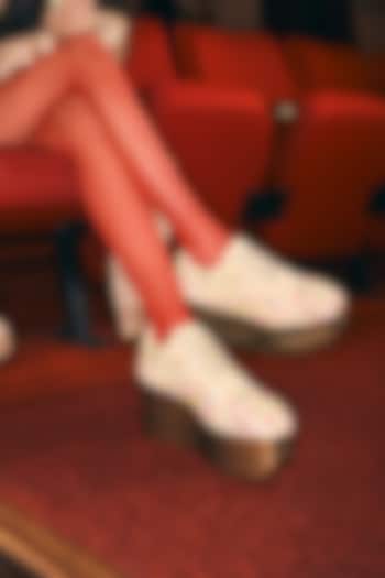 Multi-Colored Suede Textured Zardosi Embroidered Sneakers by Anaar at Pernia's Pop Up Shop