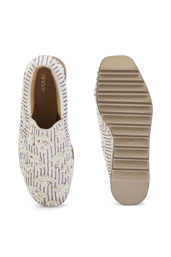 White Microsuede Sneakers by Anaar at Pernia's Pop Up Shop