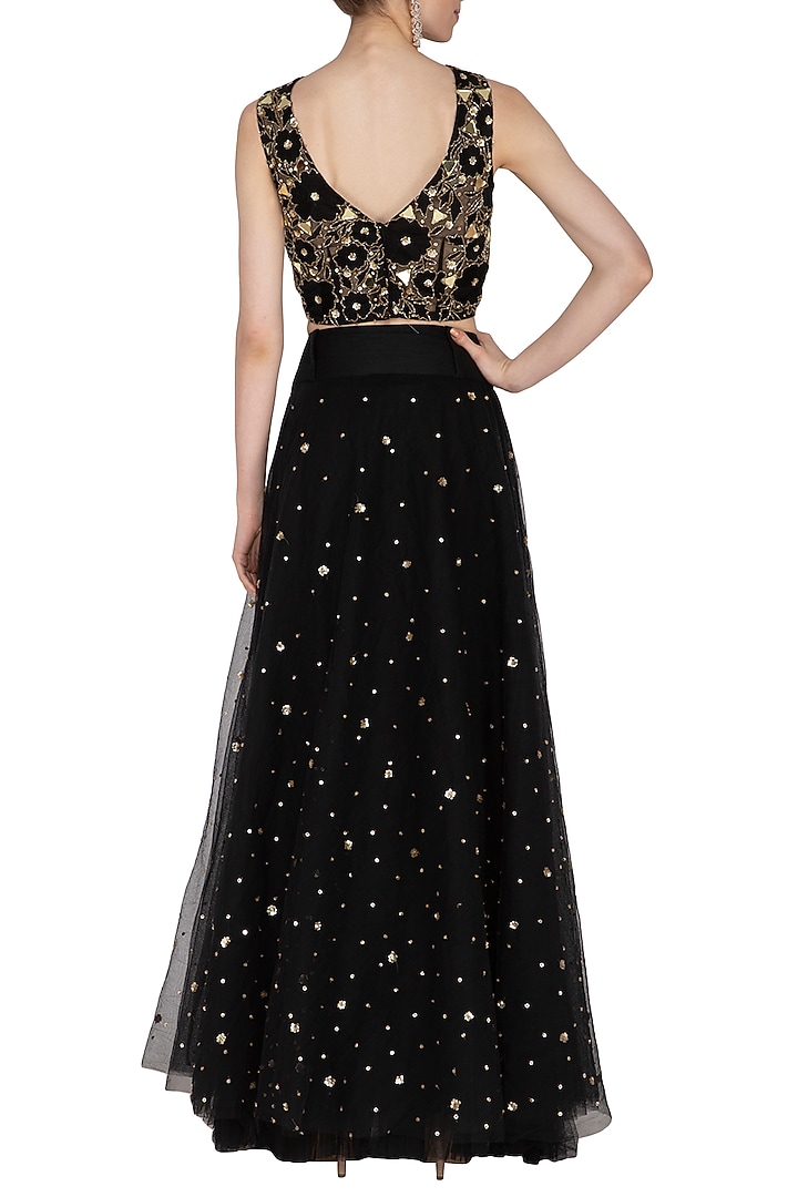 Black Embroidered Wedding Lehenga Set by Ank By Amrit Kaur at Pernia's Pop Up Shop