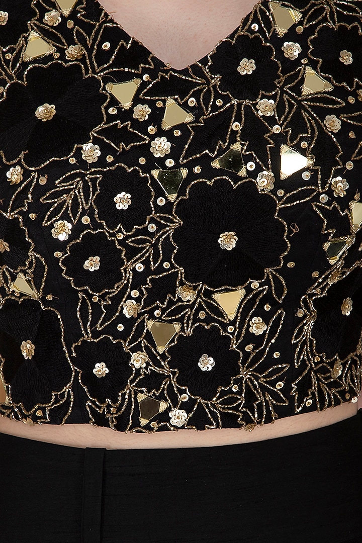 Black Embroidered Wedding Lehenga Set by Ank By Amrit Kaur at Pernia's Pop Up Shop