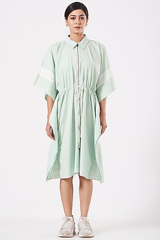 Mint Jacket Kaftan In Cotton Poplin by Anurag Gupta