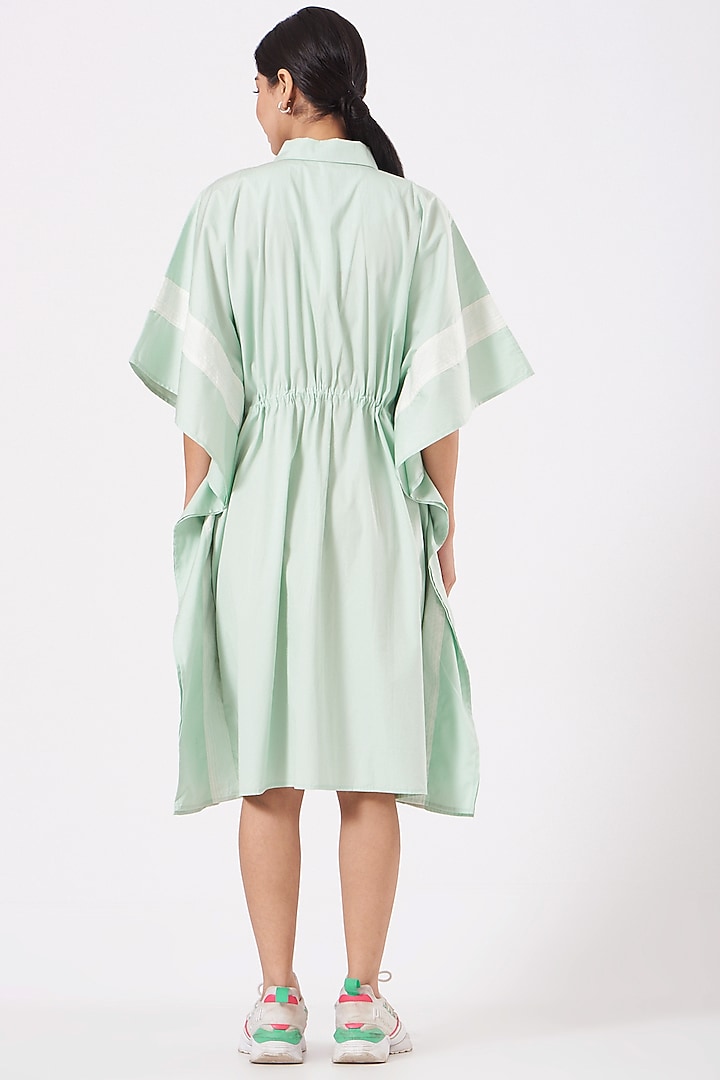 Mint Jacket Kaftan In Cotton Poplin by Anurag Gupta at Pernia's Pop Up Shop