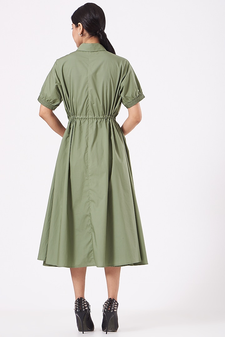 Olive Green Poplin Tunic Set by Anurag Gupta at Pernia's Pop Up Shop