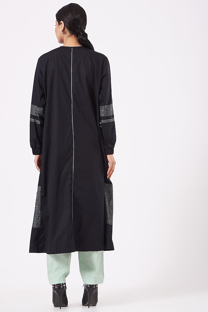 Black Poplin Jacket Set by Anurag Gupta at Pernia's Pop Up Shop
