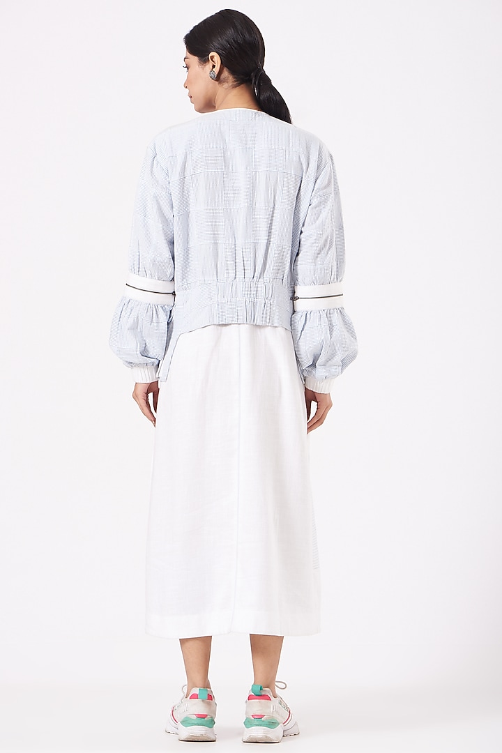 White Cotton Poplin Jacket Vacation Dress by Anurag Gupta at Pernia's Pop Up Shop