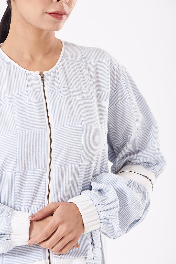 White Cotton Poplin Jacket Vacation Dress by Anurag Gupta at Pernia's Pop Up Shop