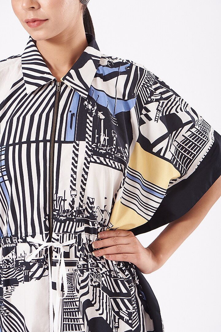 Multi-Colored Printed Jacket Kaftan by Anurag Gupta at Pernia's Pop Up Shop