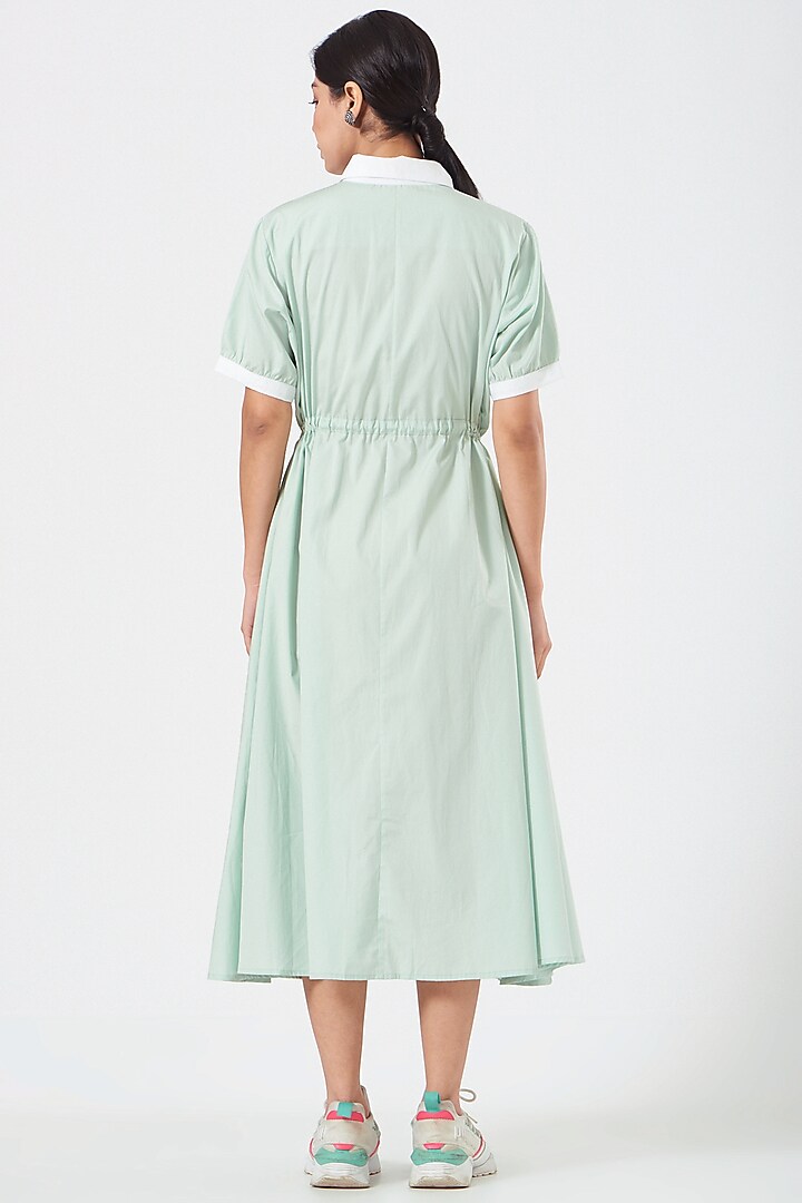 Mint Green Vacation Dress With Tagai Detailing by Anurag Gupta at Pernia's Pop Up Shop