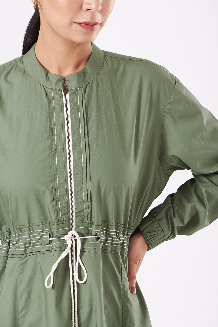 Olive Green Jacket Vacation Dress by Anurag Gupta at Pernia's Pop Up Shop