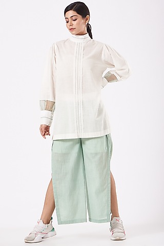 White Short Kurta Set by Anurag Gupta